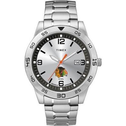 Men`s Chicago Blackhawks Watch Timex Citation Steel Watch