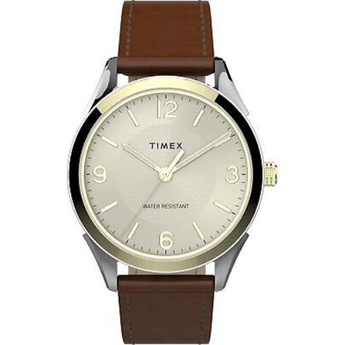 Timex TW2T67000 Men`s Briarwood 40mm Tan Leather Strap Watch