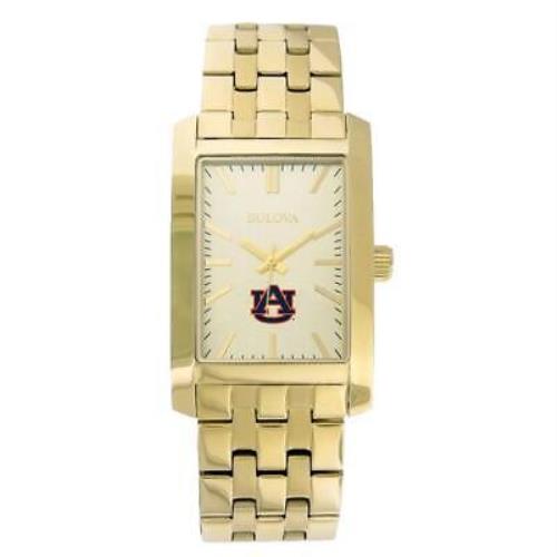 Men`s Auburn University Tigers Bulova Gold Rectangle Watch