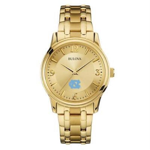 Men`s North Carolina Tarheels Unc Gold Watch Bulova Gold Circle Watch