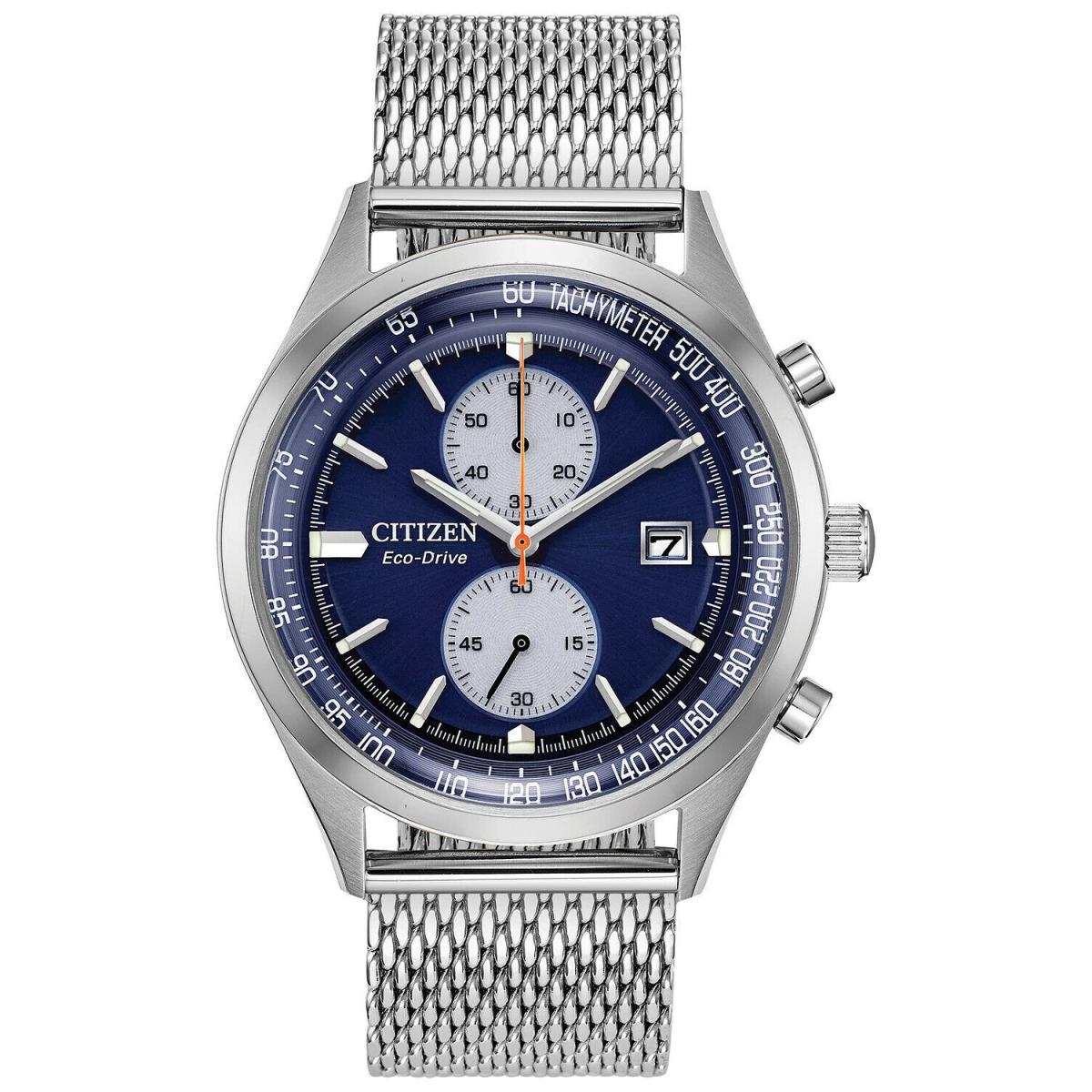 Citizen Eco-drive Chronograph Blue Dial Stainless Steel Men`s Watch CA7020-58L