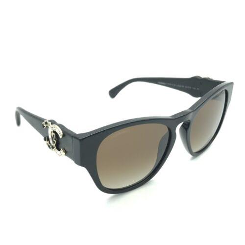 Chanel 5455-Q-B c.622/S5 Black Lambskin Sunglasses Brown Gradient 54-18 140