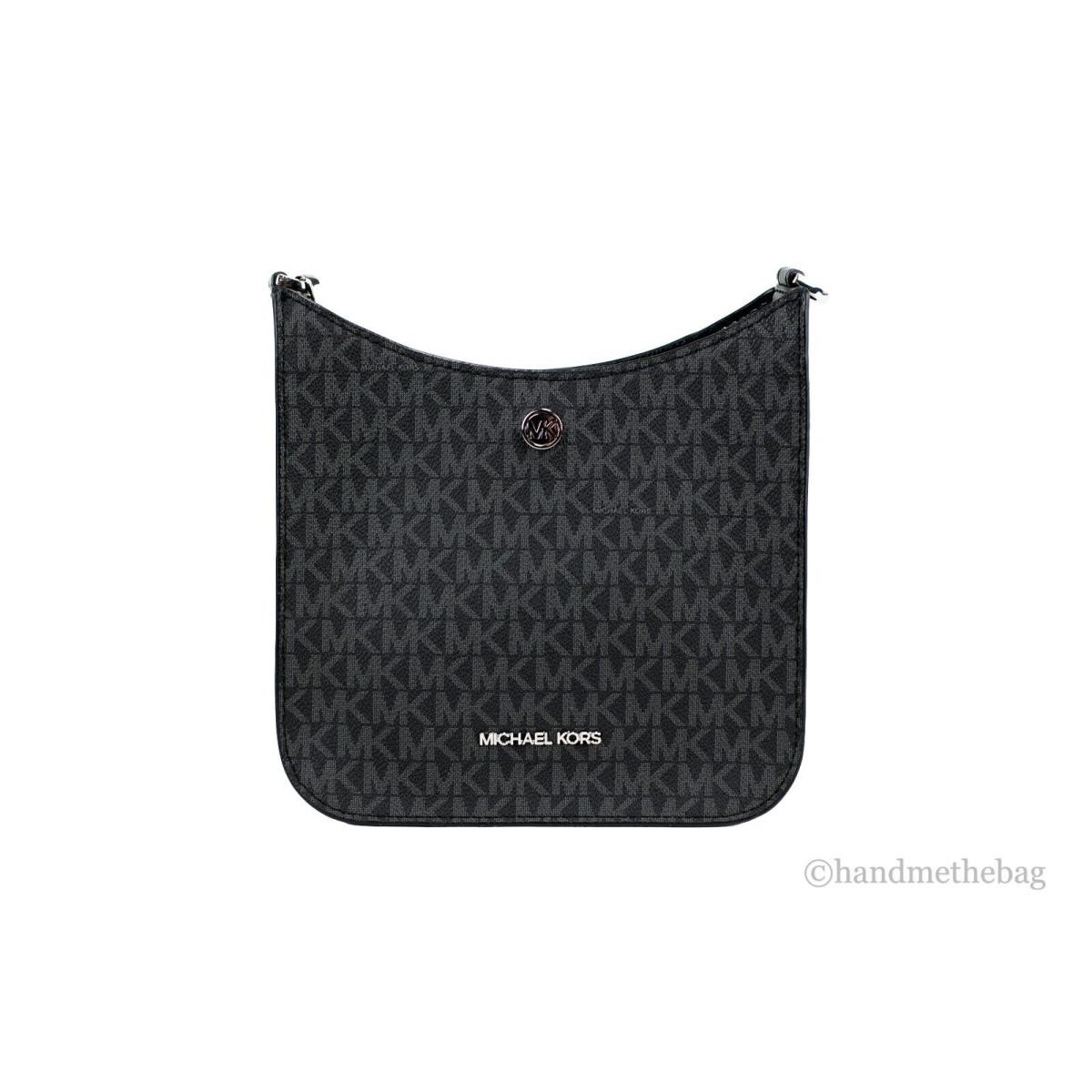 Michael Kors Briley Small Leather Pvc Canvas Messenger Crossbody Handbag Purse Black Signature