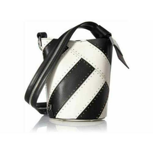 Calvin Klein Black White Backpack Shoulder Bag Karsyn Leather Tote Zip