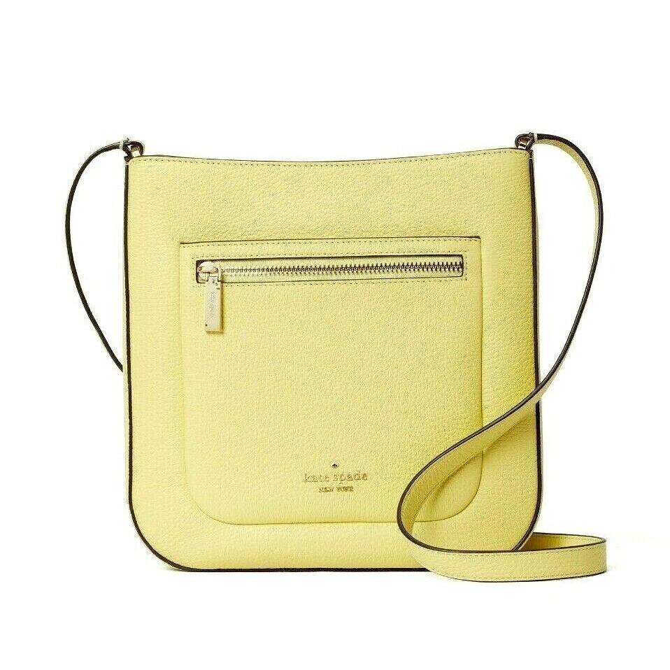 New Kate Spade Leila Top Zip Crossbody Bag Pebble Leather Frosty Lime