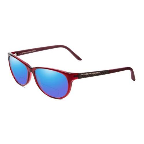 Porsche P8246-C 56mm Polarized Bi-focal Sunglasses Crystal Red Violet 41 Options Blue Mirror