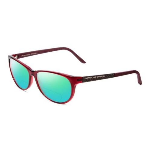 Porsche P8246-C 56mm Polarized Bi-focal Sunglasses Crystal Red Violet 41 Options Green Mirror
