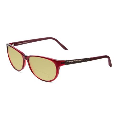 Porsche P8246-C 56mm Polarized Bi-focal Sunglasses Crystal Red Violet 41 Options Yellow
