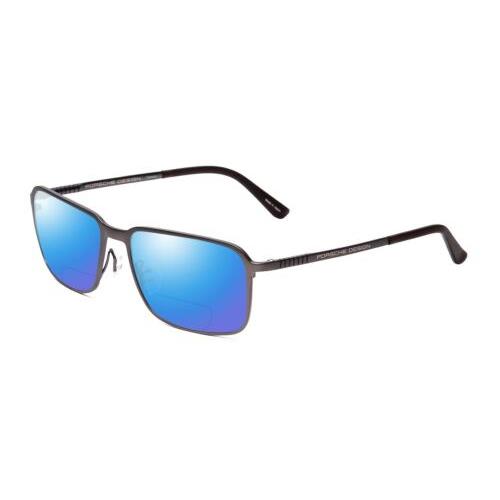 Porsche P8293-D 55mm Polarized Bi-focal Sunglasses in Blue Grey Matte 41 Options Blue Mirror