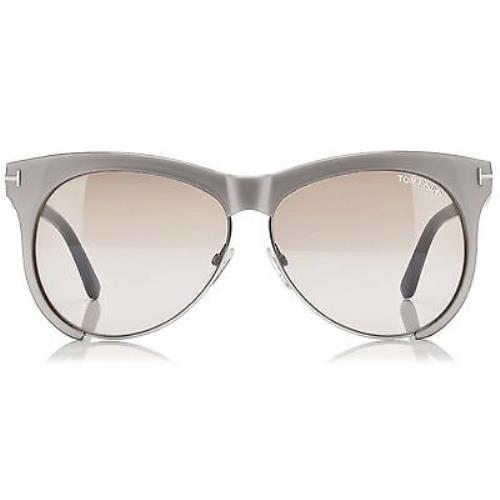Tom Ford TF365-38G Women`s Gray Mirrored Leona Designer Sunglasses