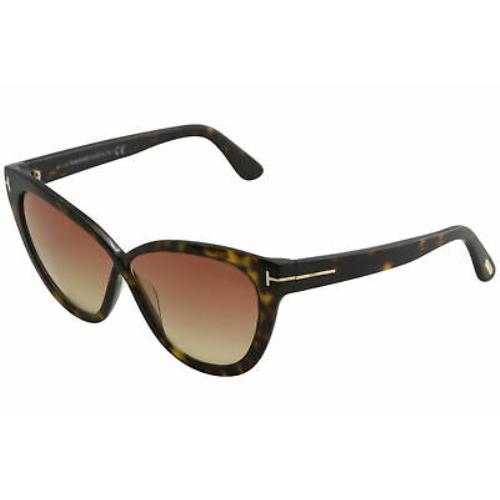 Tom Ford Arabella TF511 TF/511 52B Dark Havana Fashion Cat Eye Sunglasses 59mm