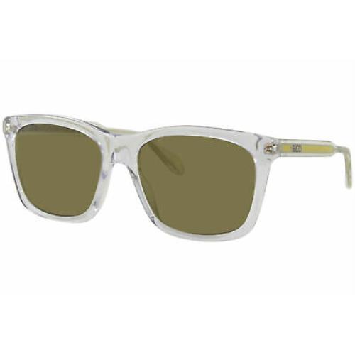 Gucci Seasonal-icon GG0558S 006 Sunglasses Men`s Crystal/brown Lenses 56mm