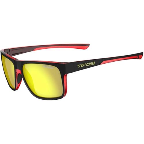 Tifosi Optics Swick Sunglasses Crimson/Raven Frame Smoke Yellow Lens