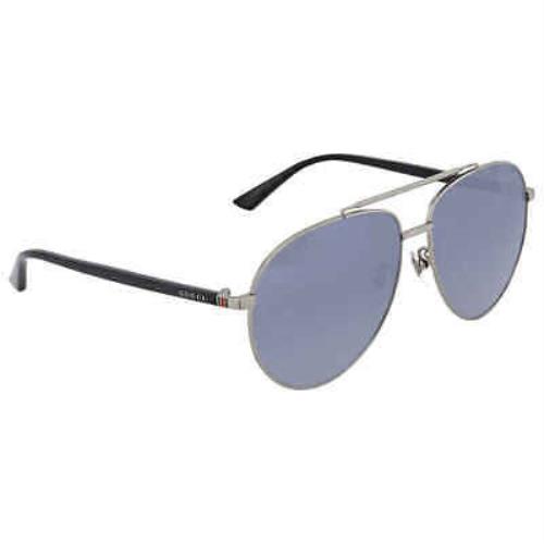 Gucci Blue Aviator Unisex Sunglasses GG0043SA 001 61 GG0043SA 001 61