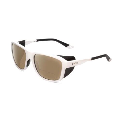 Smith Optics Embark Unisex Designer Polarized Bifocal Sunglasses in White 58 mm Brown