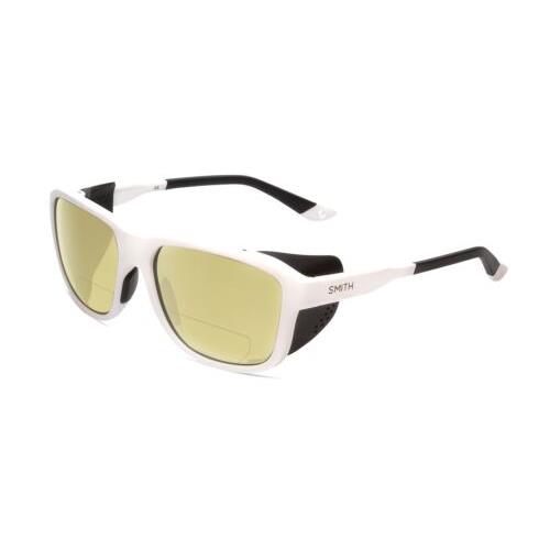 Smith Optics Embark Unisex Designer Polarized Bifocal Sunglasses in White 58 mm Yellow