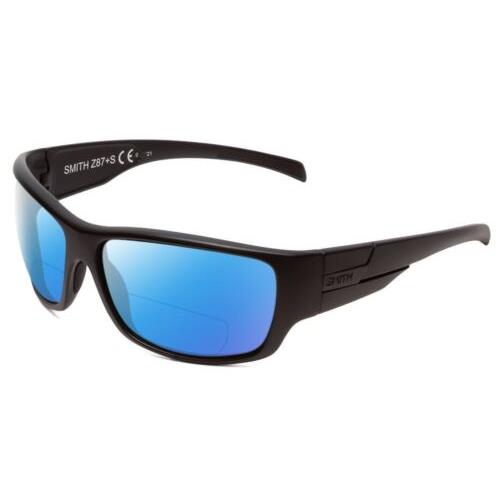 Smith Optic Frontman Elite Designer Polarized Bifocal Sunglasses in Black 61 mm Blue Mirror
