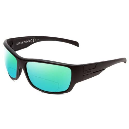 Smith Optic Frontman Elite Designer Polarized Bifocal Sunglasses in Black 61 mm Green Mirror