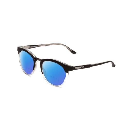 Smith Optic Questa Women Round Polarized Bifocal Sunglasses Black 50mm 41 Option Blue Mirror
