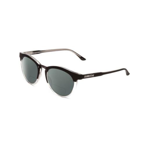 Smith Optic Questa Women Round Polarized Bifocal Sunglasses Black 50mm 41 Option Grey