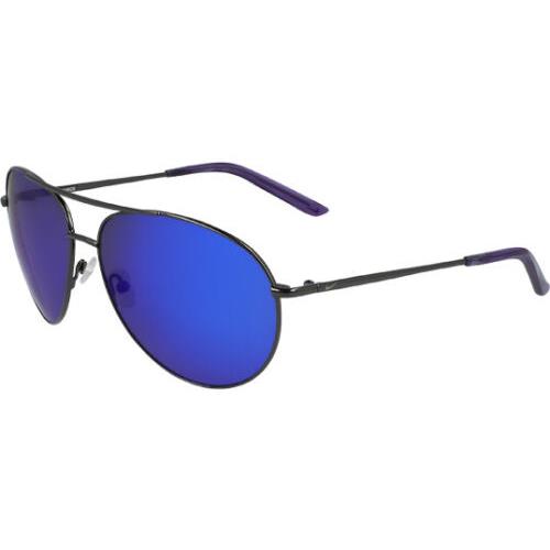 Nike Chance M Aviator Sunglasses w/ Mirror Lens - EV1218 Gunmetal/Purple (055)