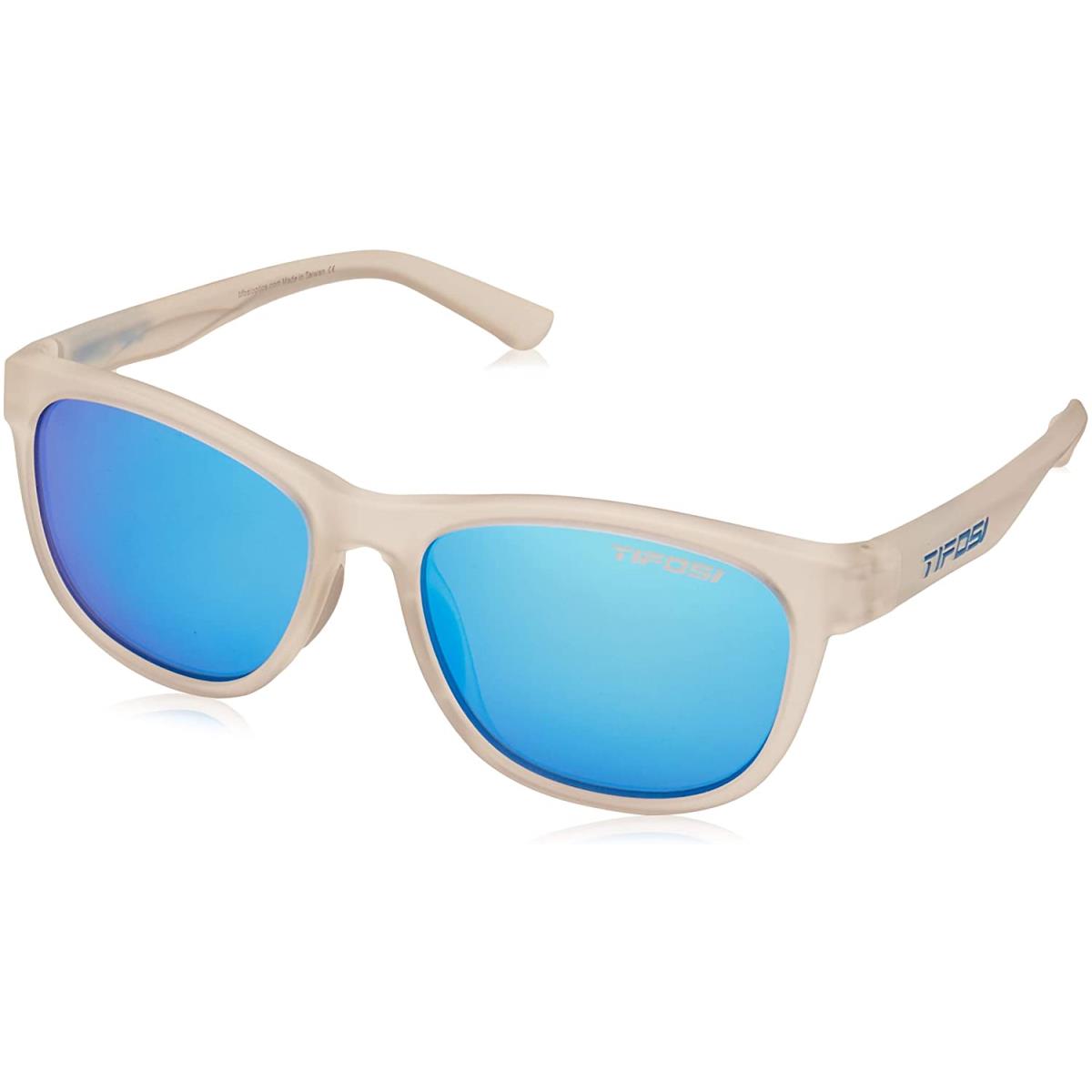 Tifosi Swank/swank SL Sunglasses Satin Clear/Clarion Blue Polarized