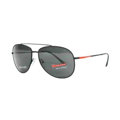 Prada Linea Rossa PS 55US-DG05S0 Black Rubber / Grey Sunglasses