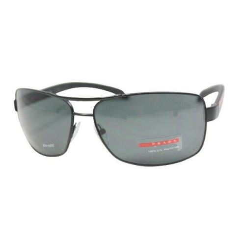 Prada Linea Rossa PS 54IS-1BO1A1 Matte Black Rubber / Grey Sunglasses