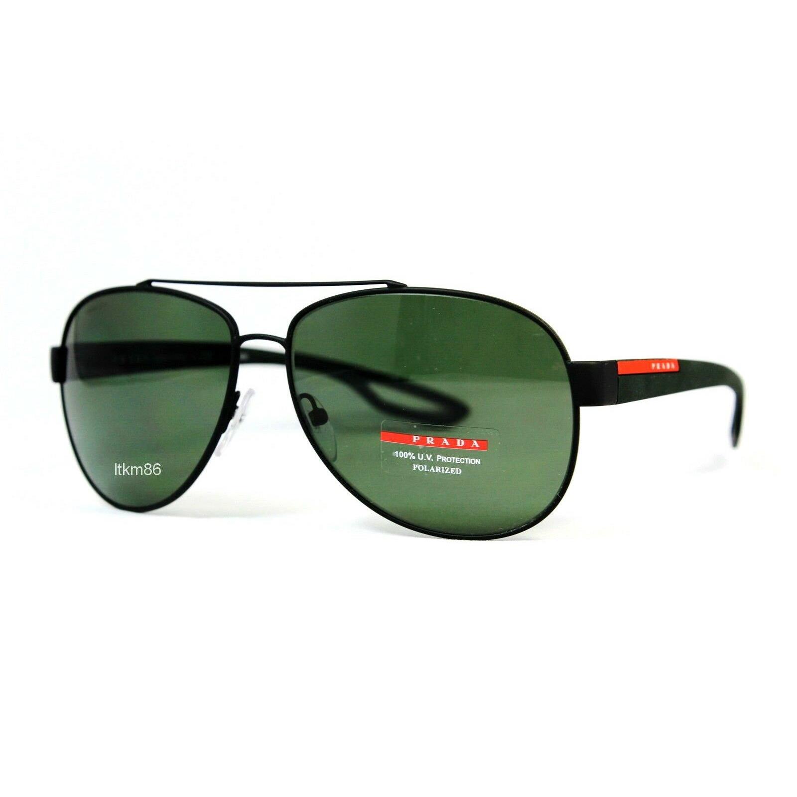 Prada Linea Rossa PS 55QS-DG05X1 Black Rubber / Polarizedgreen Sunglasses