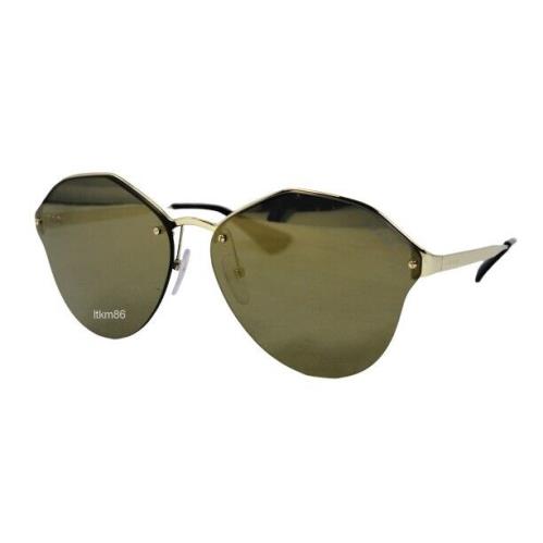 Prada PR 64TS-ZVN4L0 Gold / Dark Grey Mirror Gold Sunglasses