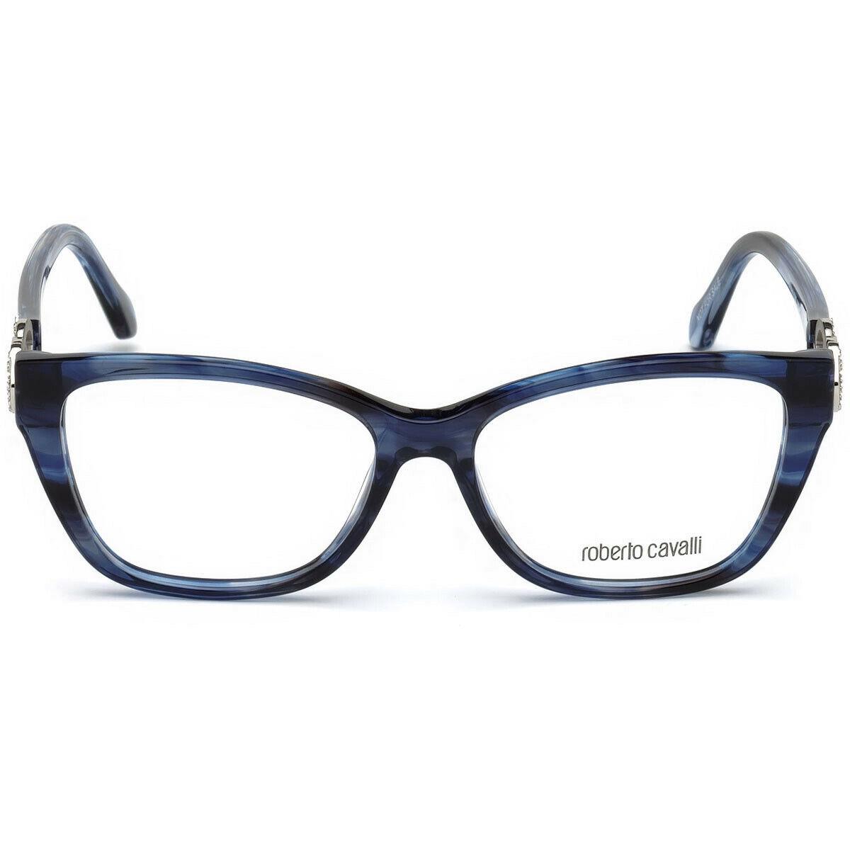 Roberto Cavalli Licciana RC 5060 Blue 092 Eyeglasses Frame 53-15-140 Swarovski