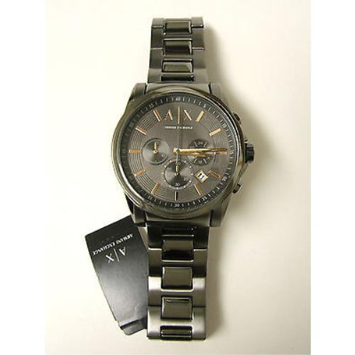 M Armani Exchange Banks Grey Ion Plated Chronograph Watch AX2086