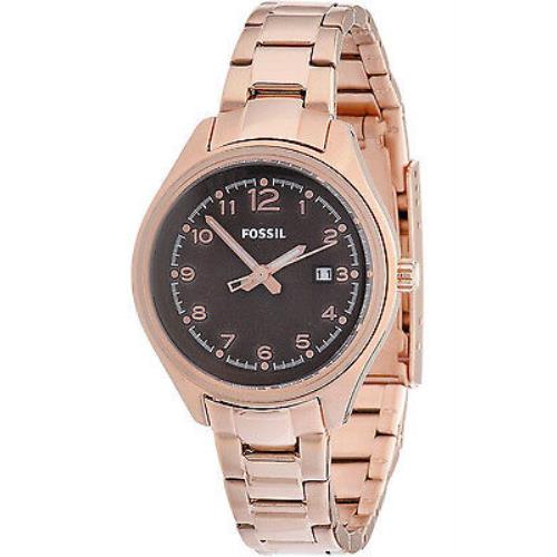 Fossil AM4366 Ladies Dress Rose Tone and Fossil Box