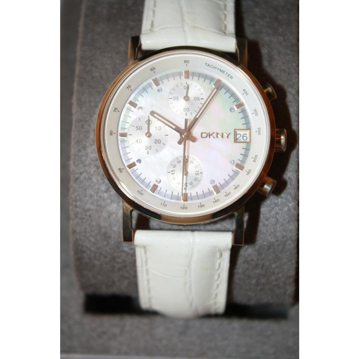 dkny watches white leather strap