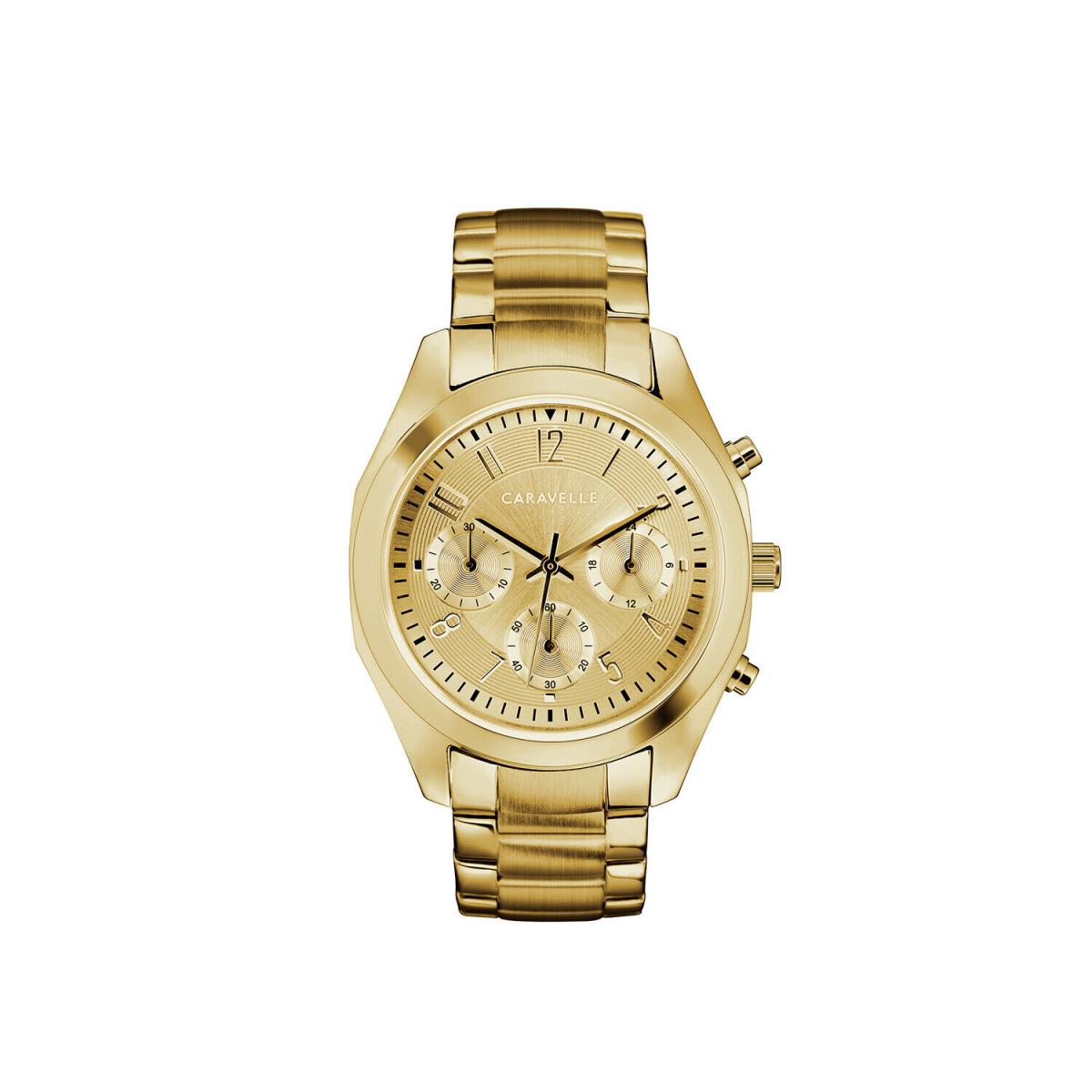 Caravelle Women`s Quartz Chronograph Gold-tone Champagne Dial 36mm Watch 44L238