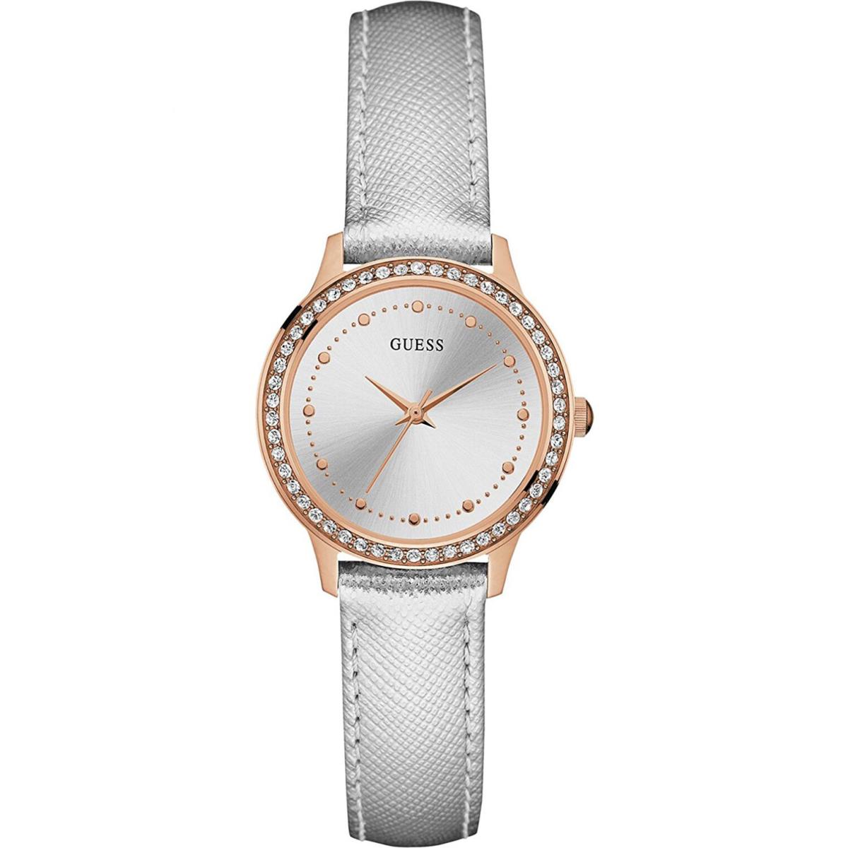 Guess W0648L11 Ladies Dress Stainless Steel Rose-tone Crystal Accented Bezel