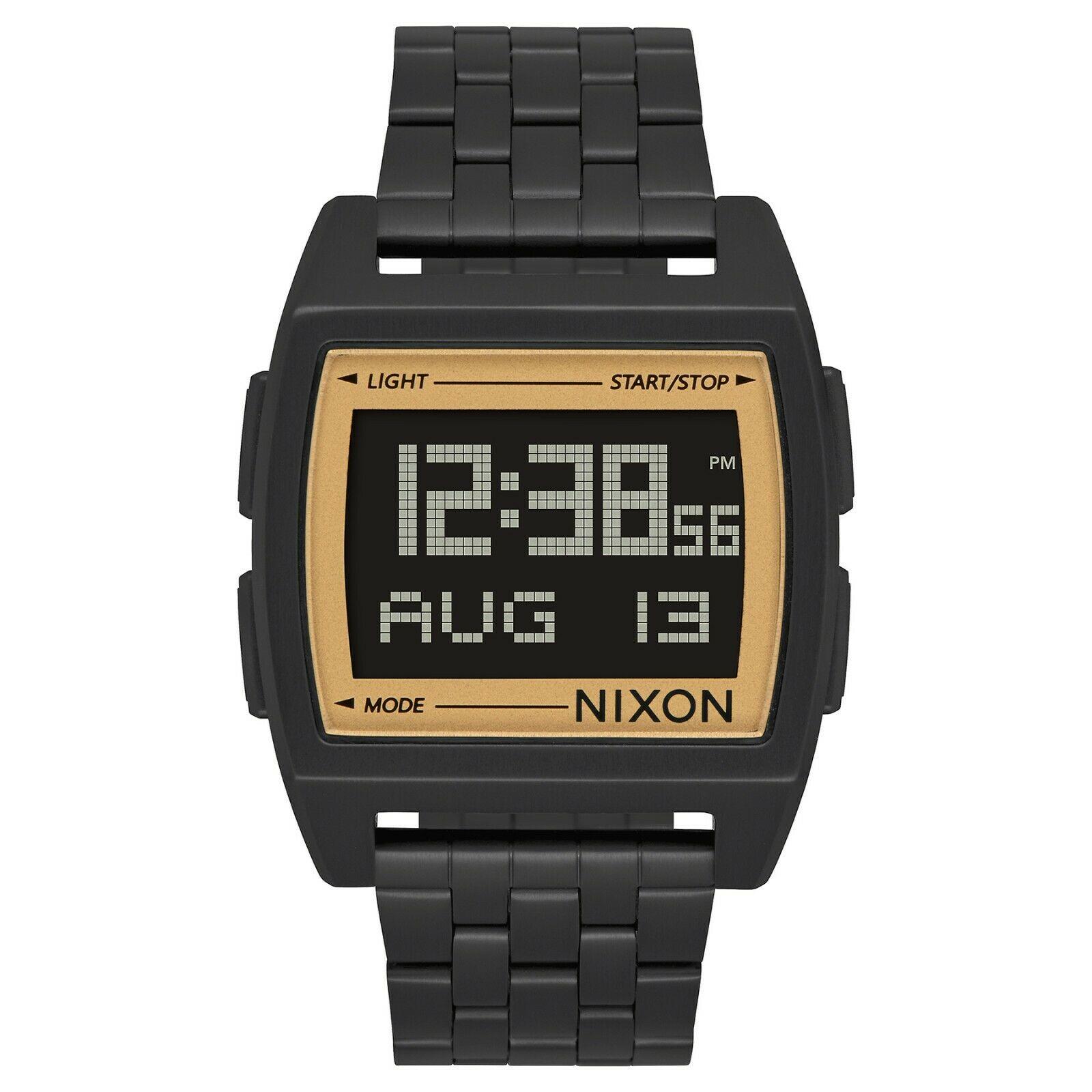 Nixon Base All Black Gold Digital Watch / A1107 1031 / A11071031 / A1107-1031