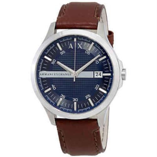 Armani Exchange Navy Dial Brown Leather Men`s Watch AX2133