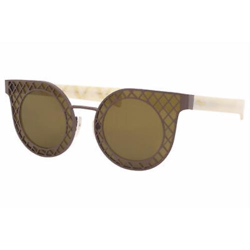 Salvatore Ferragamo SF171S 204 Sunglasses Women`s Matte Brown-ivory/brown Lenses