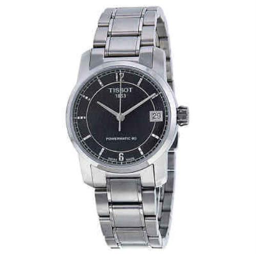 Tissot T-classic Automatic Black Dial Titanium Ladies Watch T0872074405700