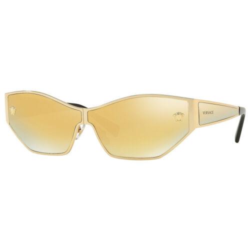 Versace Woman`s Butterfly Sunglasses VE2205 1002/7P Gold / Brown Mirror Gold