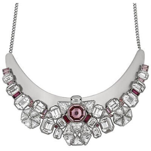 Swarovski Diana Pink and Clear Multi-stone Bib Necklace For Women 5141353