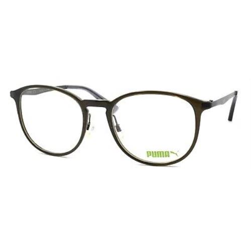 Puma PU0078OA 002 Unisex Eyeglasses Frames 52-19-145 Green / Ruthenium + Case