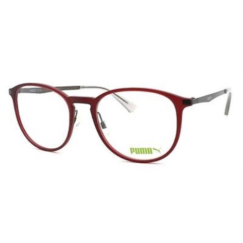 Puma PU0078OA 003 Unisex Eyeglasses Frames 52-19-145 Red / Ruthenium + Case