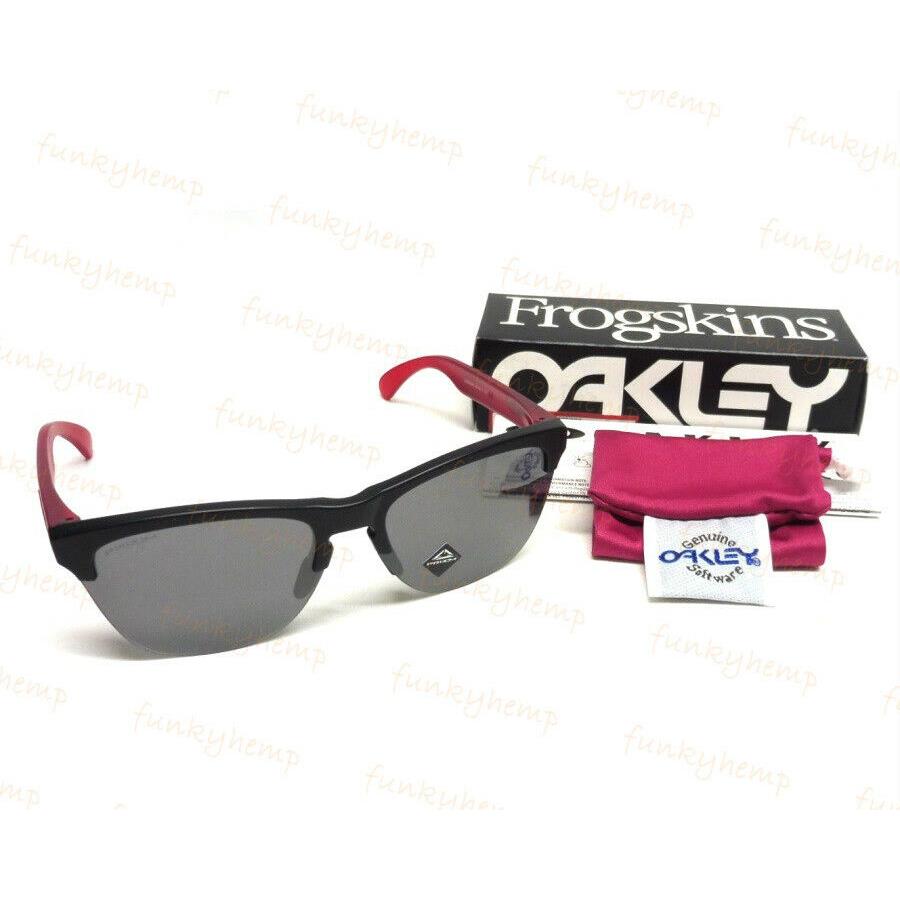 Oakley Frogskins Lite Matte Black Trans Red/prizm Black Iridium Sunglasses