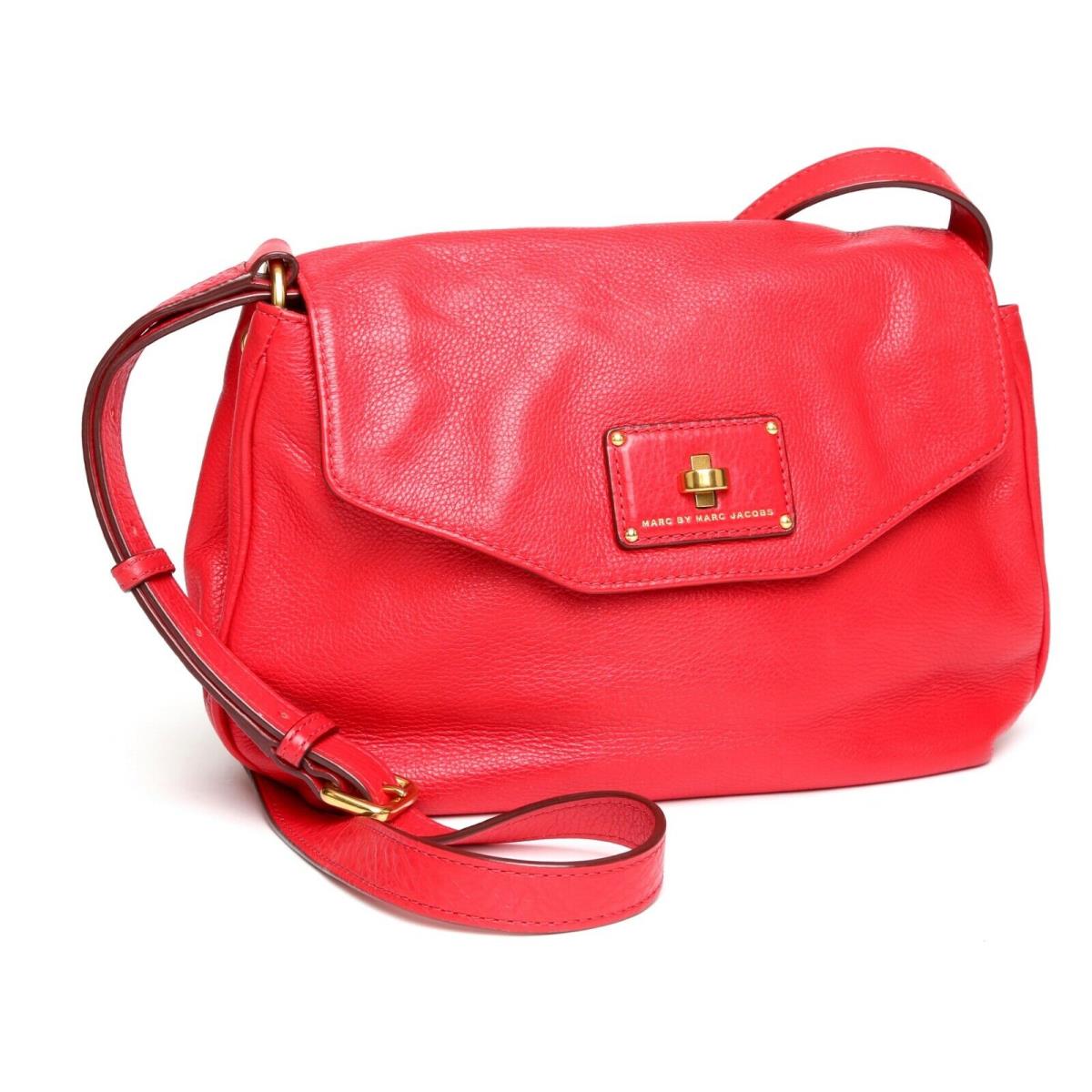 Marc By Marc Jacobs Womens Rosey Red Les Zeppelin Flap Crossbody Purse 3405
