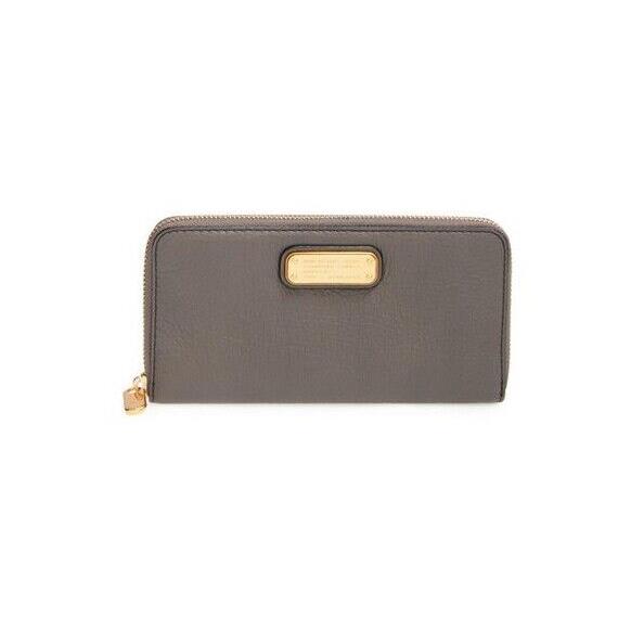 Marc by Marc Jacobs Q Vertical Zippy Wallet Faded Aluminum Gray Authentc