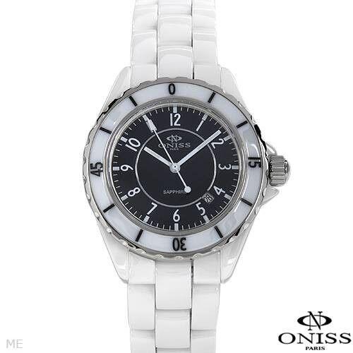 Oniss Ladies Ceramic and Stainless Steel Quartz Watch Model on8046-l