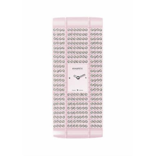 Haurex PX368DPP Honey Pink Natural Crystal Embellished Women`s Watch
