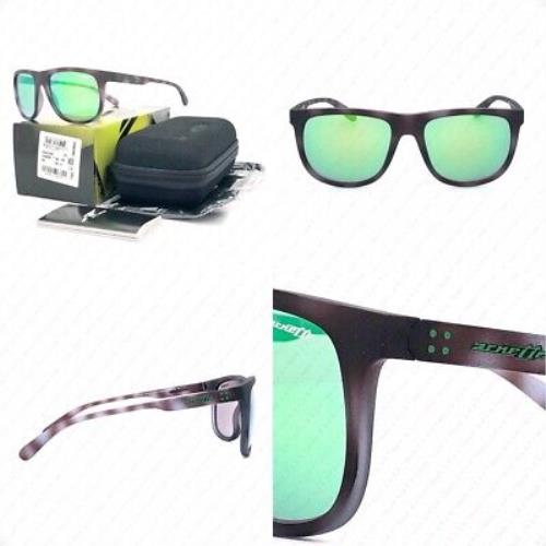 Arnette Crookedgrind AN4235 24663R Matte Violet Havana W/green Mirror Sunglasses